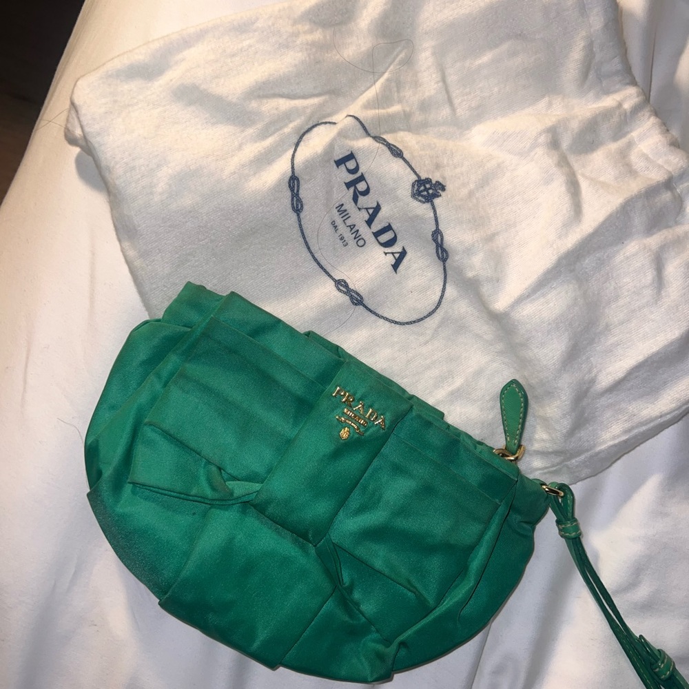 Green prada nylon bag